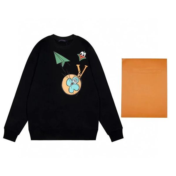 

women's hoodies & sweatshirts fashion aircraft card logo print men and women casual sweatshirt, Black