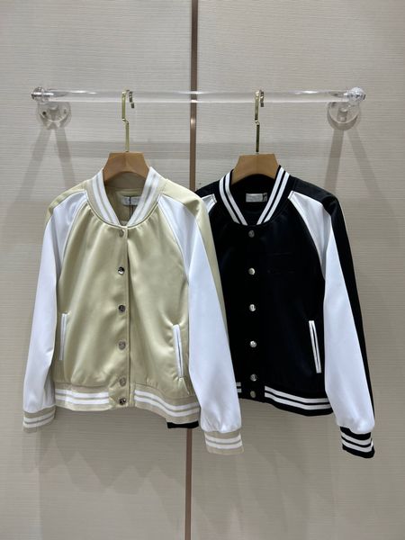 

the latest designer men's and women's jacket fashion casual jacket jacket thread contrast chest logo letter embroidery decoration, Black;brown