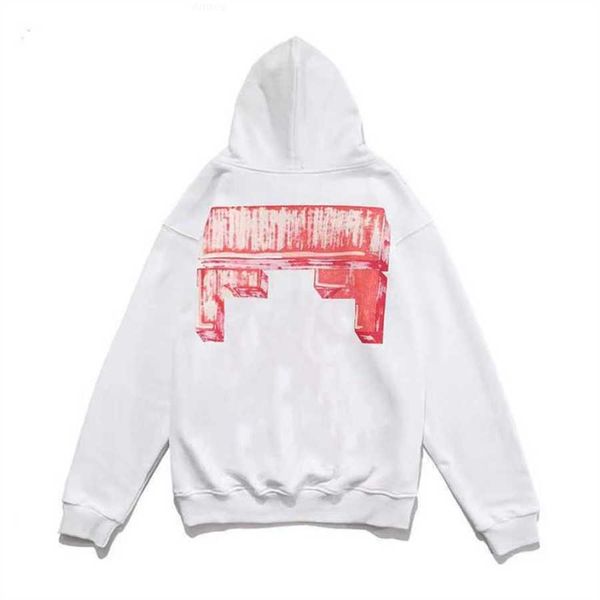 

classic mens loose offs sweatshirts fashion brand hoodie designers luxury pullover back oil paint arrow x men women t shirt udb9, Black