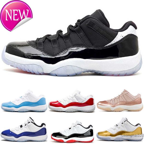

2022 new men low basketball shoes 11s bred concord infrared university blue varsity red rose gold closing ceremony navy gum sports trainers, Black