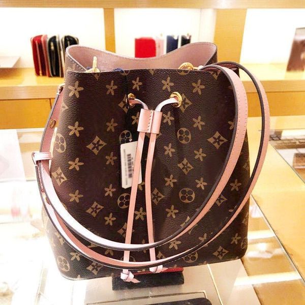 

2023 women bag designer bucket bags neonoe brown flower shoulder bags leather classic crossbody messenger handbags wholesale purse tote hand