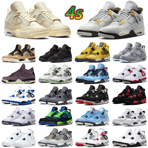 

og jump university blue jumpman 4 4s mens basketball shoes black cat white oreo sail mushroom shimmer cactus jack cool grey men women sneake