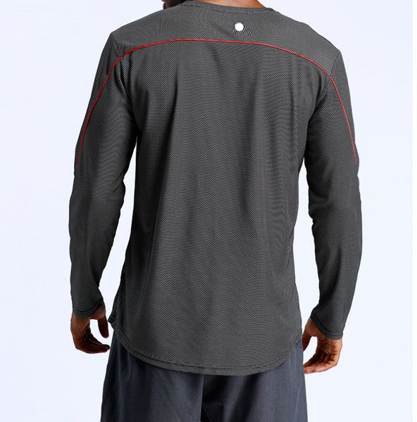 

ll-59 mens yoga outfit gym excerise fitness long sleeve training fast dry breathable running shirts sportwear elastic loose tshirt
