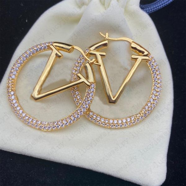 

stud fashion earrings designer simple earing for both men and women classic charm 2 styles 4 cm in diameter t2302031, Golden;silver