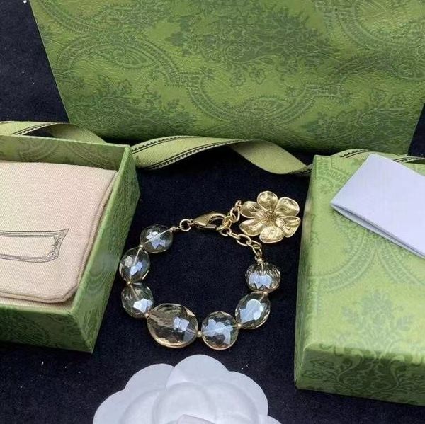 

women bracelet link jewelry crystal beads designers exaggerate gold flowers fashion womens charm simplicity bracelets accessories, Black