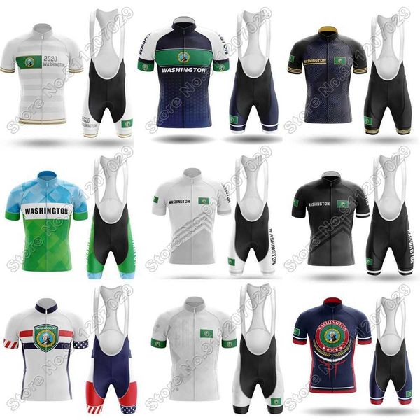 

washington state 2021 cycling jersey set men summer cycling clothing road bike suit mountain bicycle shirt bib shorts mtb, Black;red