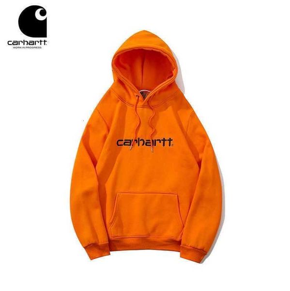 

2023 new men's hoodies sweatshirt north america brand carhart classic letter embroidery and women's loose hooded and plush fg8, Black
