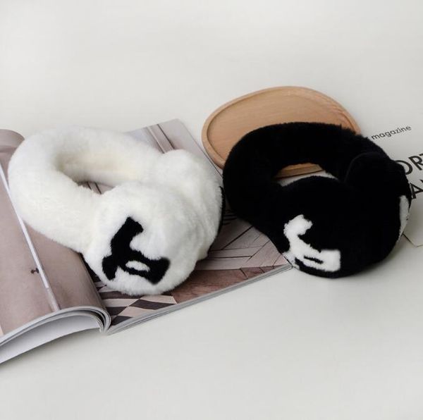 

designer thick rabbit fur wool earmuffs fashion warm ear cover autumn and winte for women headwear