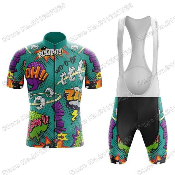 

maillot explosive comics 2021 men cycling jersey set summer bicycle clothing road bike shirts suit bicycle bib shorts mtb wear, Black;red