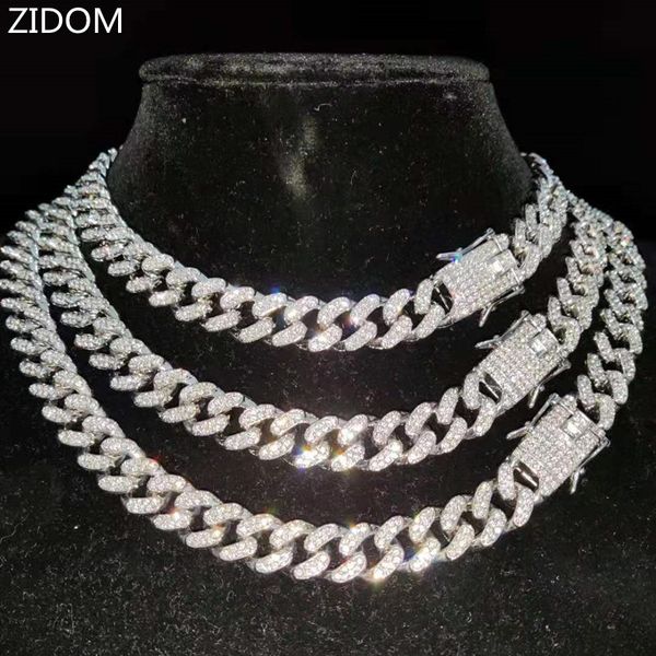 

chokers men women hip hop iced out bling chain necklace 13mm width miami cuban hiphop necklaces fashion jewelry 230130, Golden;silver
