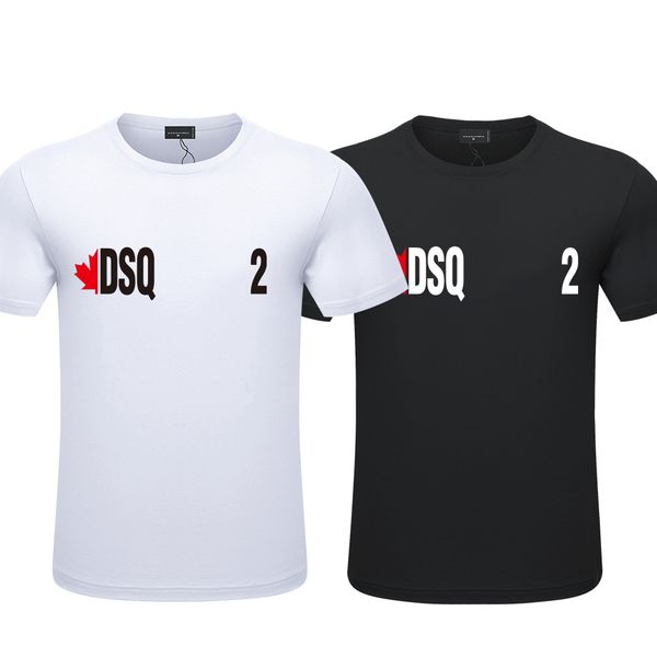 

dsq2 men's t shirts summer style dsq letter d2 design casual o-neck short sleeve tees color white black 00775