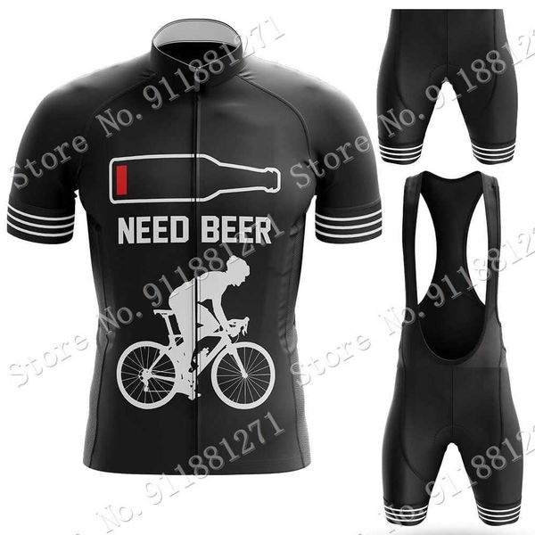 

suit need beer 2022 cycling jersey set men cycling clothing summer road bike shirts bicycle bib shorts mtb maillot culotte ropa, Black;red