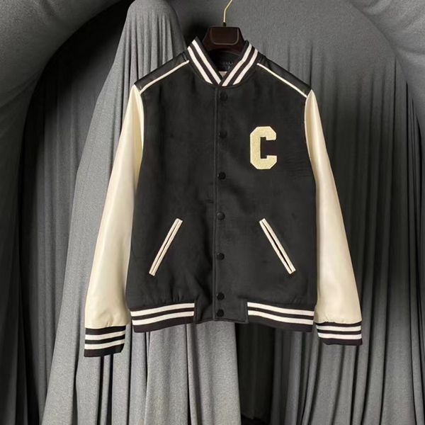 

men's jacket's luxury brand original splicing design men fashion highend baseball wear famous trend 230130, Black;brown