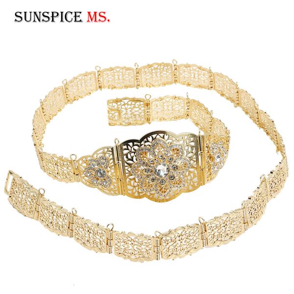 

navel bell button rings aristocratic women caftan crystal flower metal waist chain adjustable length body jewelry bridal wedding dress belt, Silver