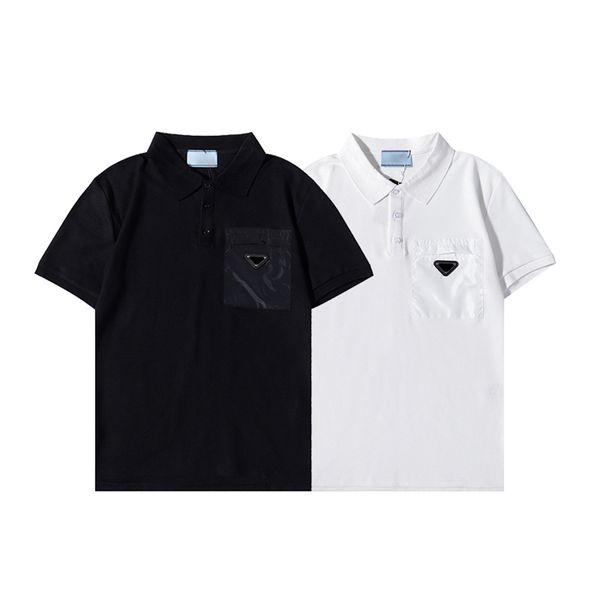 

Men's T-Shirts Short Polos Shirt Pocket Tees Tshirts Men Designer Mens Shirt Top With Geometric Printed Size S-XXL 2 Color Option, C1