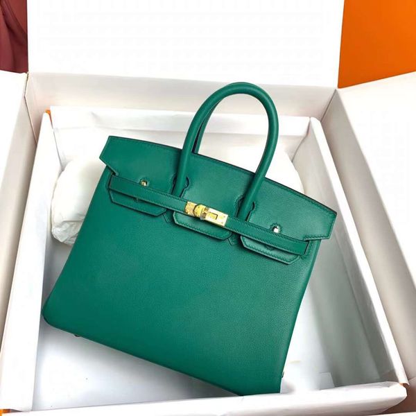 

new genuine leathertote bag lux designer handbags gold hardware 35cm green brands classic fashion large capicity lady shopping hasp square v, Black;red