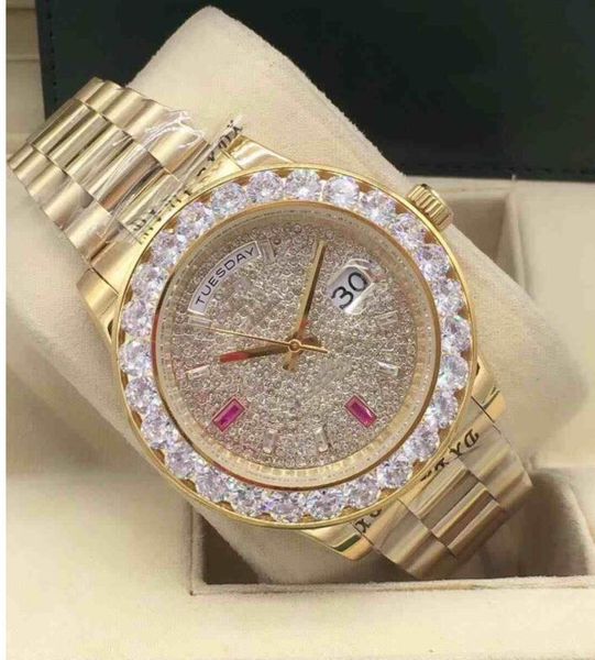 

luxury watch mens 18kt gold date black dial roman 118348 diamond bezel 41mm automatic fashion brand men's watch wristwatch multi style, Slivery;brown