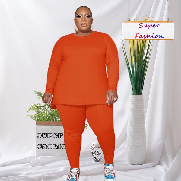 

women's plus size tracksuits wsfec xl5xl fall outfits clothing two piece sets female loose casual long sleeve and pant suits 230130, Black
