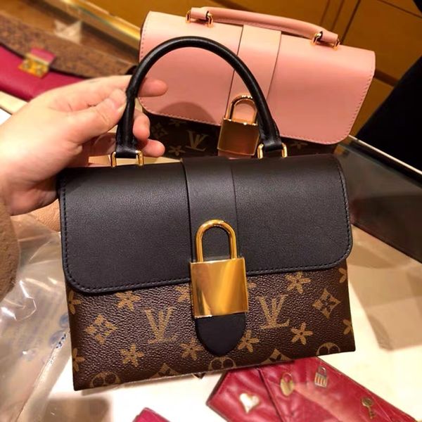 

classic designer shoulder bag vintage portable small square bag leather color matching flap bb lock bag single shoulder diagonal cross women