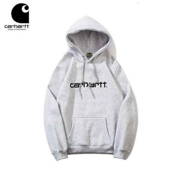 

essentail 2023 new men's hoodies sweatshirt north america brand carhart classic letter embroidery and women's loose hooded and plu, Black