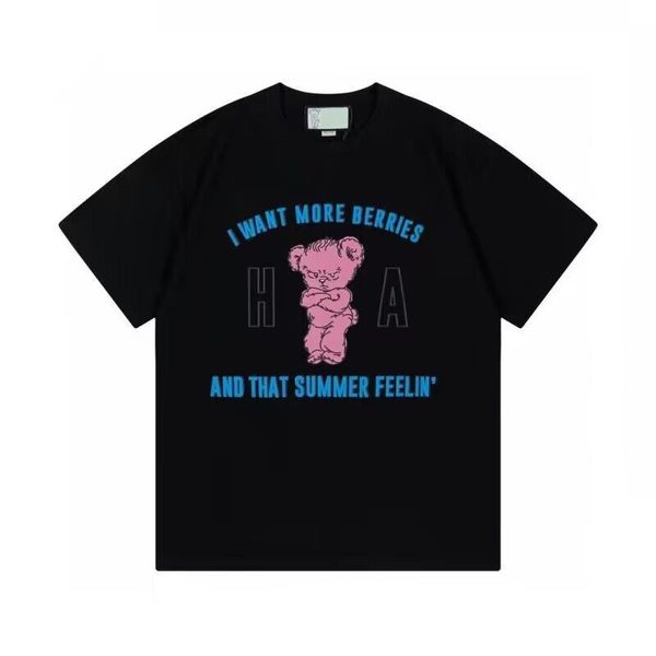 

2023 vintage t shirt men women cartoon bear t-shirt tee washed guccie crew neck shirts large size plus oversized, White;black