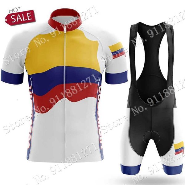 

mens colombia flag 2021 cycling jersey set summer cycling clothing suit road bike mountain bicycle shirt bib shorts mtb ropa, Black;red