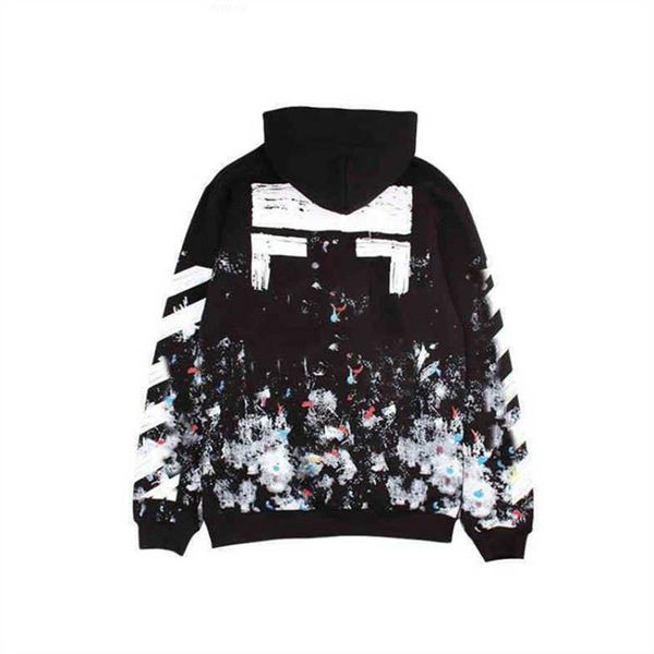 

ofs fashion luxury off luminous reflective ow stripe light sunscreen white hooded windbreaker men and women outdoor sports jacket qgfp, Black