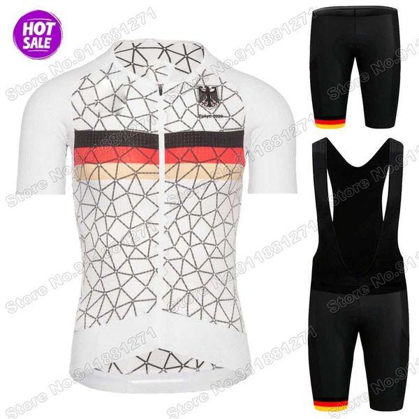 

2021 new germany cycling jersey set german national team cycling clothing road race bike shirts suit mtb maillot culotte, Black;red