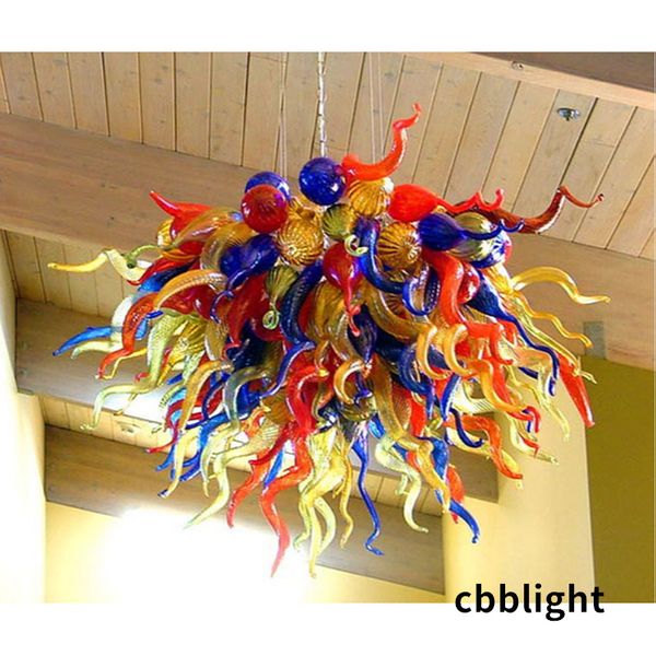 

unique decorative designer glass pendant lamps colorful 32*32 inches hand blown glass chandelier for home l lobby shop lustre chandeliers lr