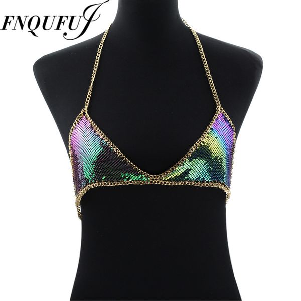 

navel bell button rings mesh sequin body chain bra bikini chain women statement metal bra chain bralette beach party harness body jewelry 23, Silver