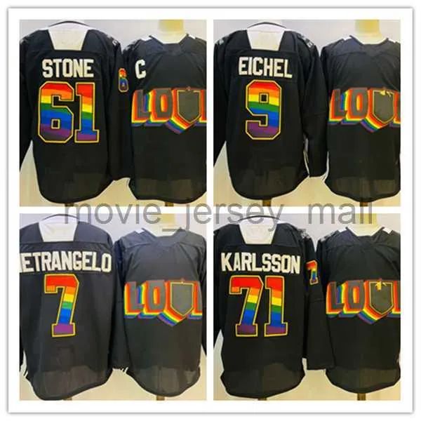 

custom hockey jerseys mark stone 61 william karlsson 71 jack eichel 9 alex pietrangelo 7 jersey mens love black size s-xxxl stitched men, Black;red