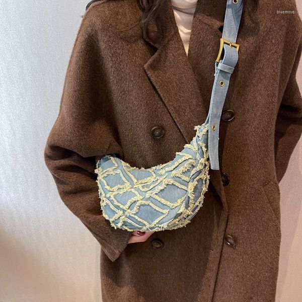 

shoulder bags small women's bag trend denim crossbody for woman korean fashion phone cotton cloth female handbags