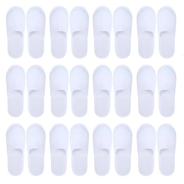

slippers 20 pairs closed toe disposable women men ultrathin brushed plush nonslip for el home 230130, Black