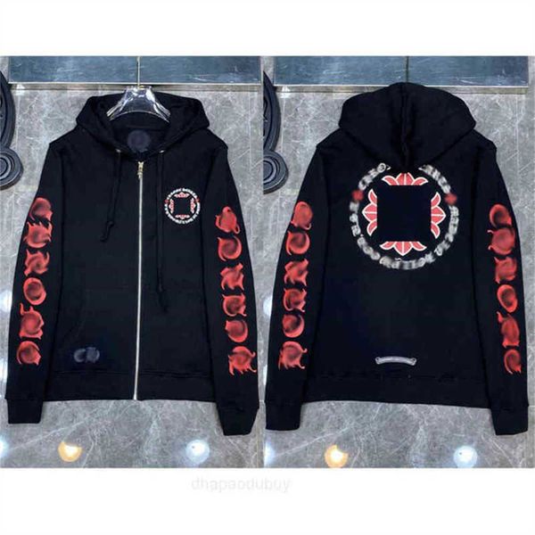 

3a classic mens zipper ch hoodies designer horseshoe sanskrit cross print pullover heart hoody sweatshirts sweater luxury woman jackts fate, Black