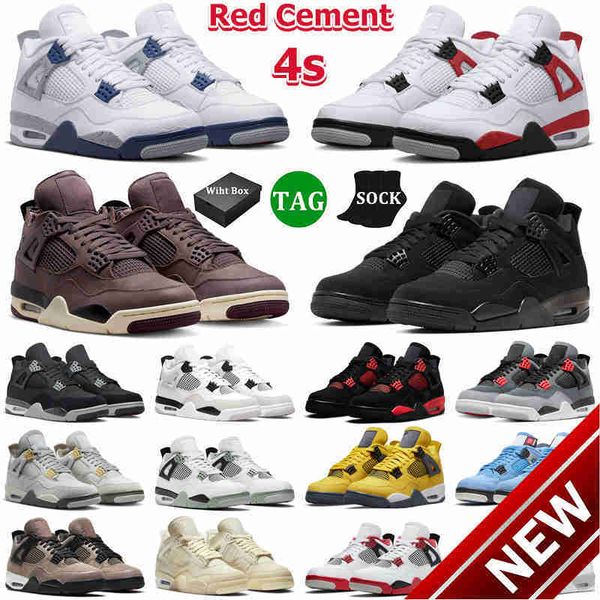 

2023 og basketball shoeswith box 4 retro men shoes women 4s red cement thunder midnight navy military black cat oil green ligh
