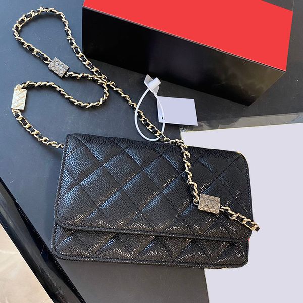

french womens caviar leather bags two-tone metal chain calfskin quilted matelasse chain cross body shoulder luxury designer purse wallet car, Red;black