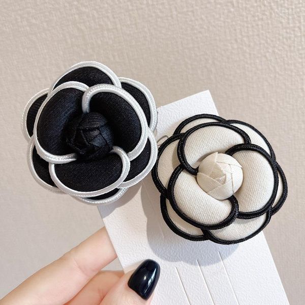 

brooches fabric camellia flower for women korean fashion suit sweater corsage lapel pins luxulry jewelry accessories, Gray