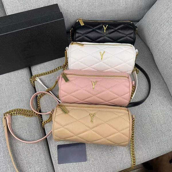 

fashion bags designer shoulder bags leather totes cylinder package shopping bag lady embossing totes bag womens crossbody evening purse casu