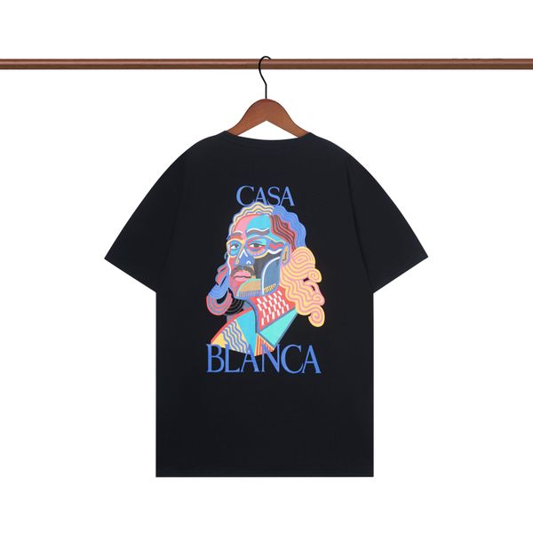 

summer designer shirt mens style t tshirts embroidery casablanc letter printing loose tees trend short sleeve casual shirts asian size s-xx, White;black