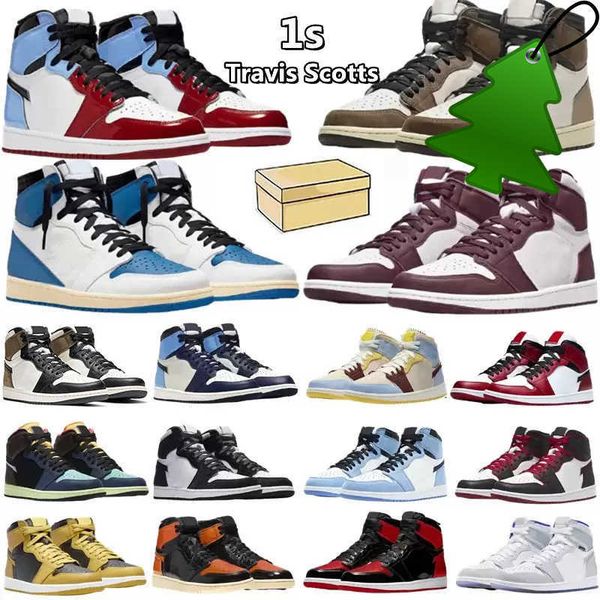 

jumpman 1s basketball shoes university blue dark mocha unc light smoke grey hyper chicago bred royal silver toe shadow twist men women, Black