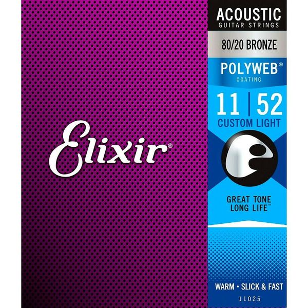 

1 sets elixir 11025 coated acoustic guitar strings 11-52 custom light3044