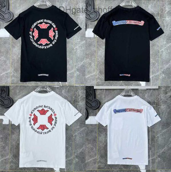 

men's t luxury shirt fashion brand tees men women sanskrit letter couple t-shirt sweatshirt horseshoe flower short sleeve polos cross, White;black