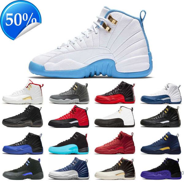 

2022 12s 12 original basketball shoes for man black purple bulls dark grey fiba flu game french blue gym red indigo michigan o-black taxi ar