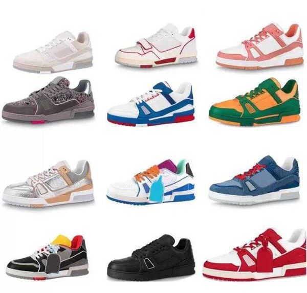 

luxury designer sneaker men casual platform shoe trainer orange white sneakers denim trainers low cut sneakers rubber outsole shoe with box, Black