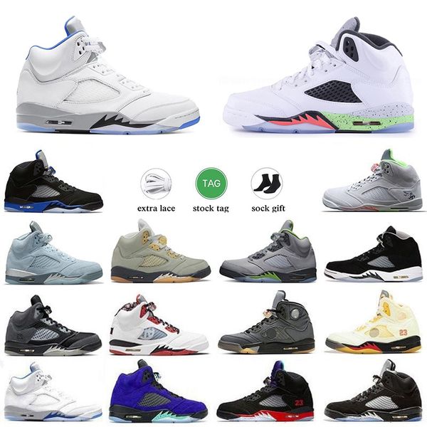 

5s basketball shoes men jumpman 5 racer blue bluebird moonlight raging red stealth 2.0 alternate grape what the anthracite metallic mens spo