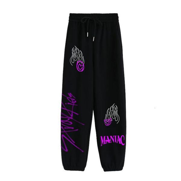

men's pants kpop stray kids maniac world tour joggers menwomen casual trousers harajuku hip hop sweatpants pantalon hombre 230131, Black