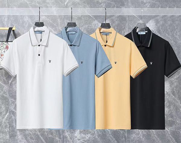 

mens polo designer shirt polos man t shirt sweatshirt tee shirts tees polo oversized tshirt casual tshirt letter button breathable t-shirt p, White;black