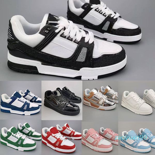 

llv shoes 2023 designer sneaker virgil trainer casual shoes calfskin leather white green red blue letter overlays platform low sneakers size
