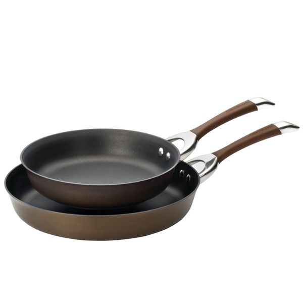

circulon symmetry hard anodized nonstick induction frying pan set 2-piece chocolate