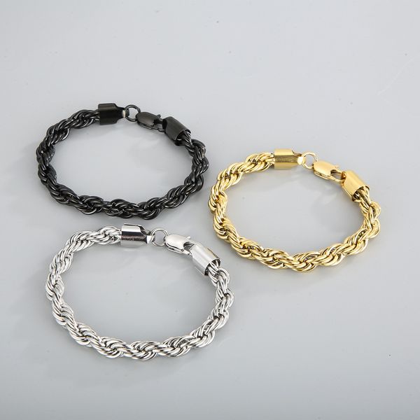 

beaded fashion women silver color gold stainless steel bead bracelet adjustable jewelry gift 230131, Black
